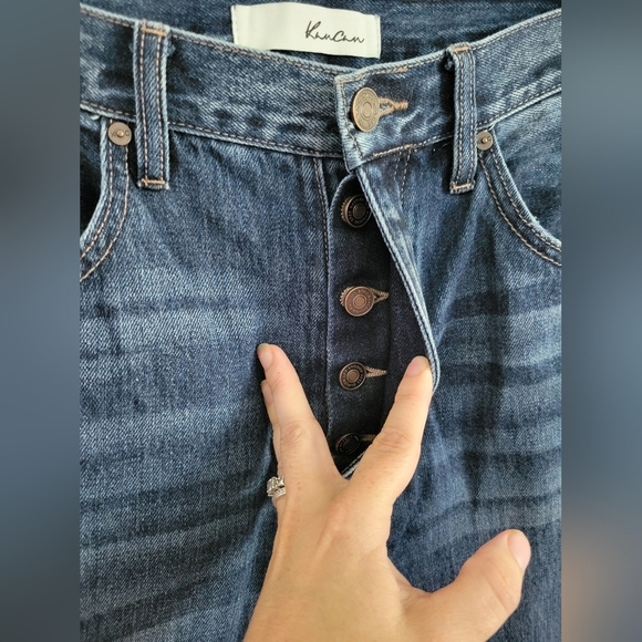 KanCan Womens Dixon Ultra High Rise 90's Boyfriend Jeans Dark Wash Size 28 - Picture 6 of 6